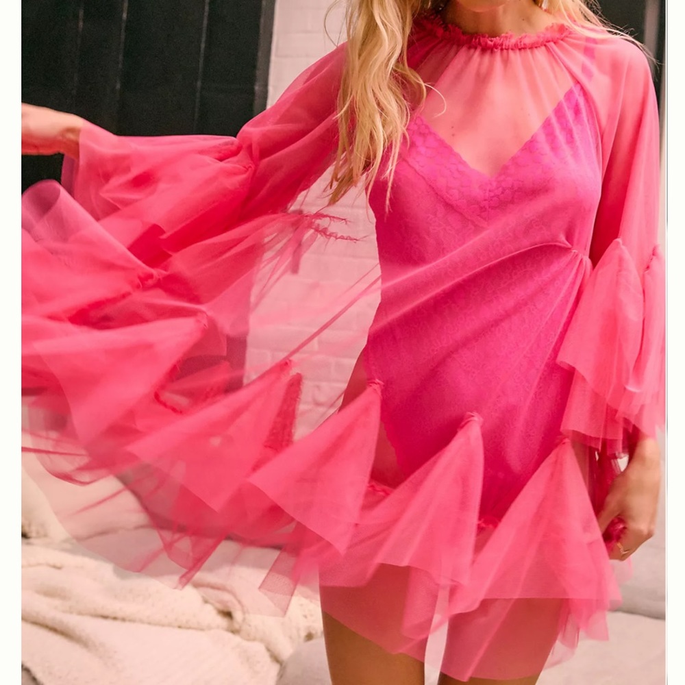 Anthropologie Pink Tulle Dress